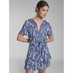 REISS Charlie Tassel Printed Mini Dress